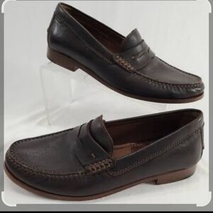 Trask Men's Brown Leather Penny Loafers